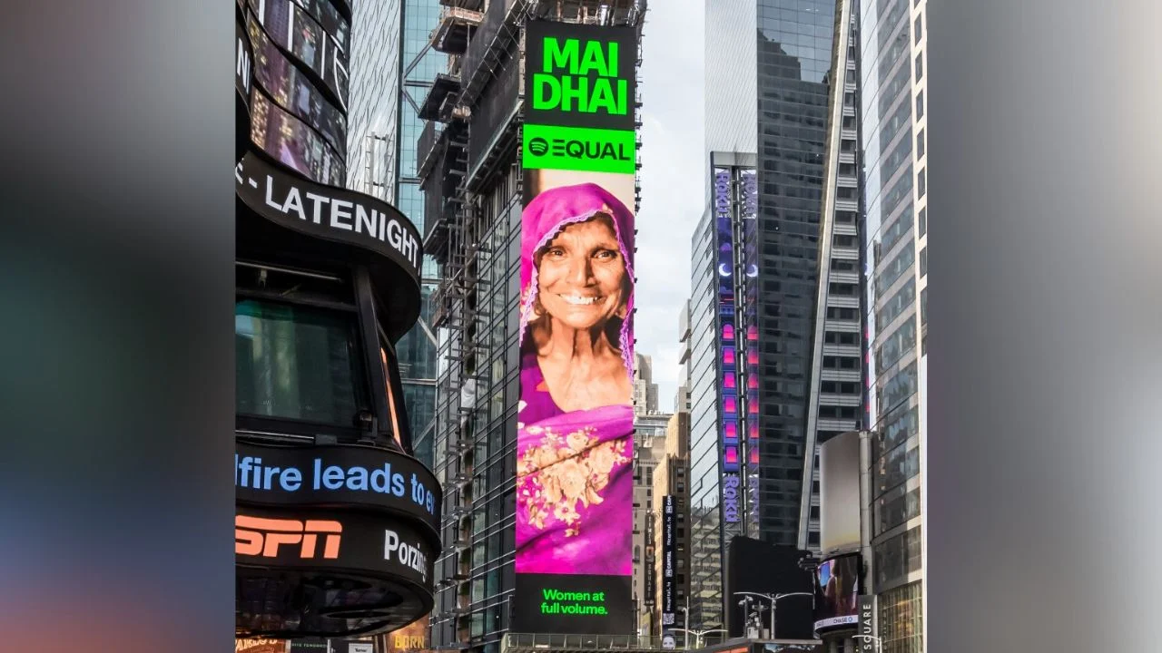 Spotify Features Tharparkar Artist Mai Dhai On Times Square As The Equal Pk Ambassador For June 2024 - MaalGaari.Shop