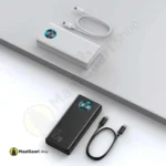 White And Black Color Baseus Amblight Digital Display Quick Charge Power Bank 30000mah - MaalGaari.Shop