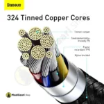 324 Tinned Copper Cores Baseus Display Type C To Type C 100w Cable - MaalGaari.Shop