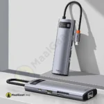 4 Baseus Metal Gleam Series 8 In 1 Multifunctional Typec Hub Docking Station Gray - MaalGaari.Shop