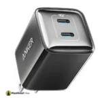 Black Color Anker 521 40 Watts Fast Charger - MaalGaari.Shop