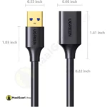 Dimensions Ugreen Usb A Male To Usb A Female Extension Cable 90722 - MaalGaari.Shop