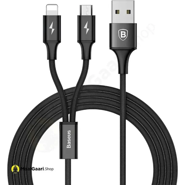 Professional Look Baseus Rapid 2in1 Usb To Iphone + Micro Cable - MaalGaari.Shop