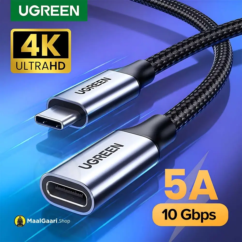 Professional Look Ugreen Usb C Male To Usb C Female Gan2 Alue Case Cable - MaalGaari.Shop