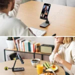 Best For Video Calls Ugreen 20434 Foldable Desktop Cell Phone Holder – White 3 - MaalGaari.Shop