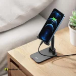 Use While Charging Ugreen 20434 Foldable Desktop Cell Phone Holder – White 9 - MaalGaari.Shop