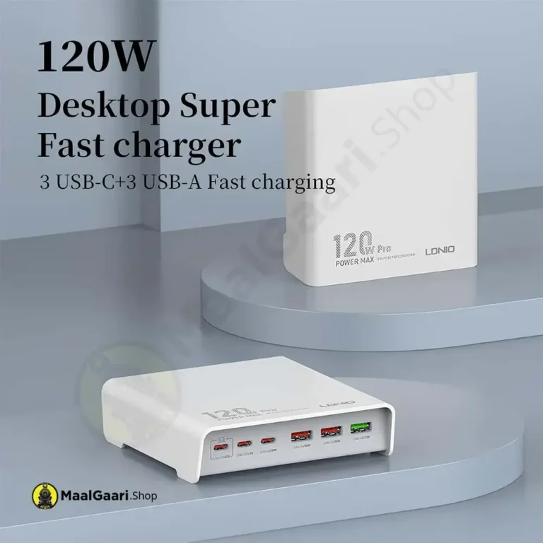 120 Watts Super Fast Charging Desktop Ldnio Q605 120 Watts Multi Ports Desktop Charging Station - MaalGaari.Shop